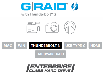 G-RAID with Thunderbolt 3 Description